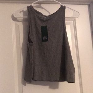 grey cropped tank top
